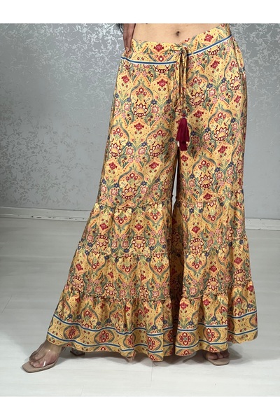 Addnone Italian Inspired Silk Print Summer Skirt Pants |   Freesize