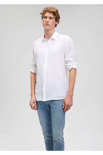 Mavi White Linen Shirt Slim Fit / Narrow Cut 021190-620