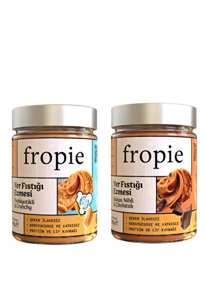 FROPİE Yer Fıstığı Ezmesi Seti Probiyotikli Crunchy & Kakao Nibli Çikolatalı 315 gr