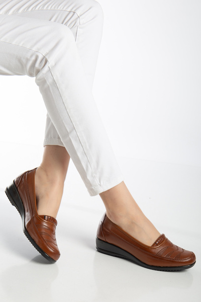 Waresta Yüksek Taban Ortopedik Günlük Yumuşak İçi Hakiki Deri Büyük Numara Ka...