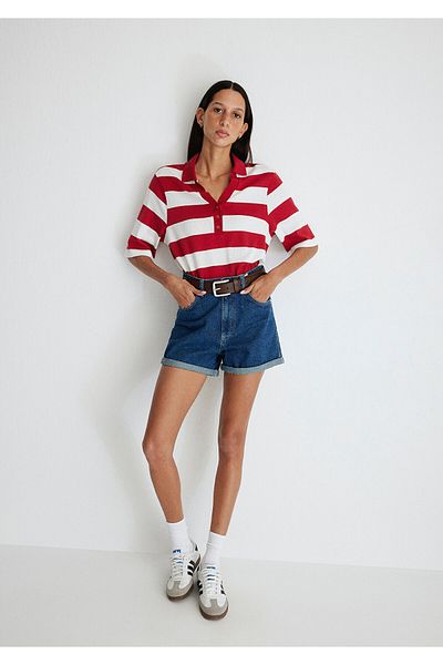 Mavi Clara 90er Jahre Shaded Deep Jean Shorts 1450132042
