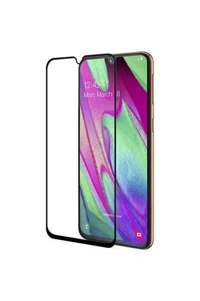 REDz Accessories Folie de protecție pentru Samsung A20, folie din sticlă securizată 3D neagră, ECRAN COMPLET, sticlă securizată