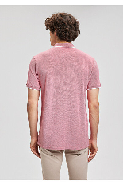 Mavi Şerit Detaylı Kırmızı Polo Tişört Slim Fit / Dar Kesim 065900-33203
