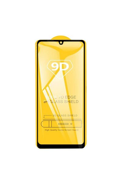 REDz Accessories Folie de sticlă securizată 9D, pentru Samsung A31, neagră, anti-amprentă, adezivă pentru tot ecranul, de protecție