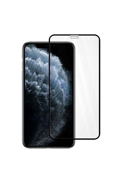 REDz Accessories Folie de sticlă securizată pentru iPhone 11 Pro Max, 3D Negru, ECRAN COMPLET, Sticlă securizată, Anti-șoc