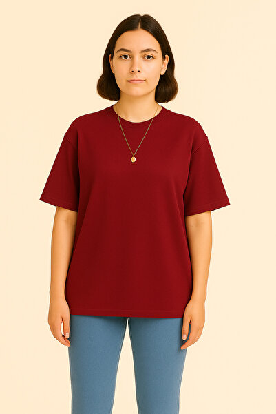 EydaMoon تي شيرت نسائي أساسي كبير الحجم من قماش MODAL ناعم وحريري بألوان نابض...