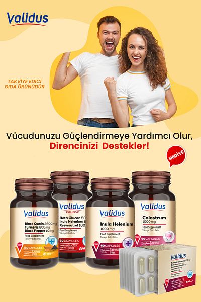 Validus Longevity Vital Set - Curcumin - Black Cumin - Beta Glucan - Inula Helenium - Colostrum