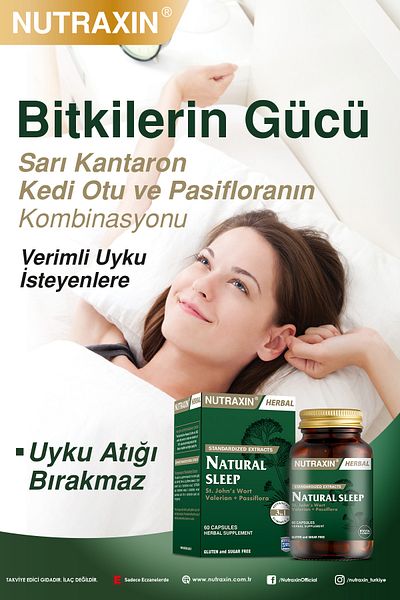 Nutraxin Natural Sleep Food Supplement Containing Herbal Extracts 60 Capsules