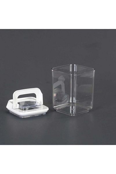 MYBOX 6-Piece Spice Rack Vacuum Storage Container White (Special Lid), Food Container