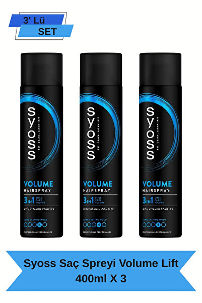 Syoss Saç Spreyi Volume Lift 400 ml - 3 Adet - Hacim Artırıcı