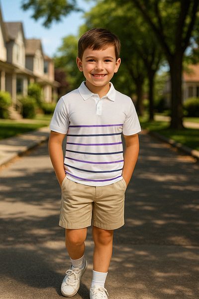 TRENDYOLKIDS Chlapecké pletené tričko Ecru Color Block Tkdss25Ts00079