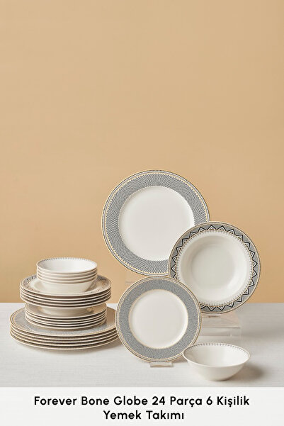 Karaca Elegance Bone Globe 24 Parça 6 Kişilik Yemek Takımı