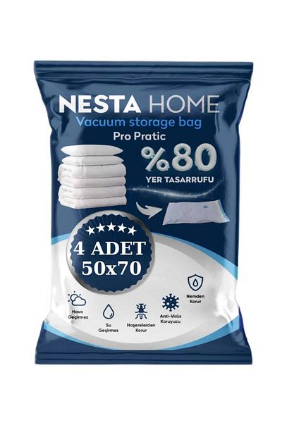 NESTA HOME Pro Pratic 4-Piece Gold Set Vacuum Bag Vacuum Bag, Bag, Organizer Storage