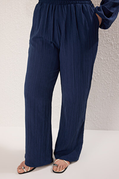 Trendyol Modest Navy Blue Elastic Regular Woven Hijab Top and Bottom Set Tctss25Us00046