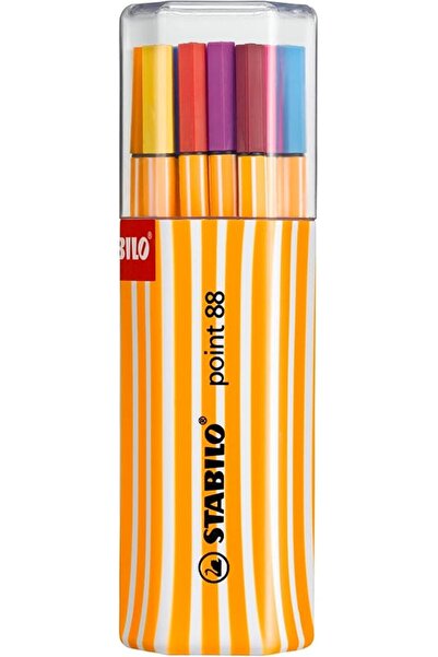 Stabilo point 88 - İnce Keçe Uçlu Kalem - İkili Paket - Çeşitli Renkler - 20 ...