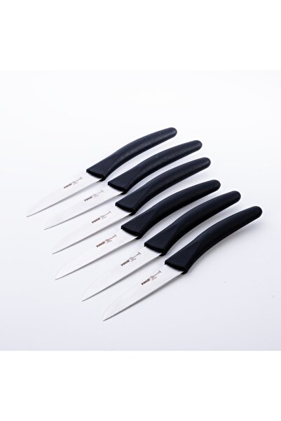 PİRGE Pirge Deluxe 6 Parça Meyve Bıçağı Seti - Siyah - 9 cm