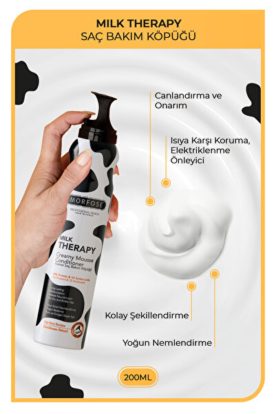Morfose Milk Therapy Saç Köpüğü + Chocolatte Saç Köpüğü 200 ml - Besleyici, Koruyucu Etki