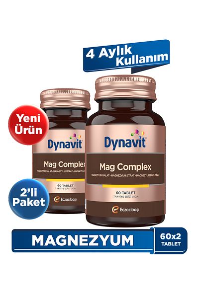Dynavit 60 Tablet Mag Complex Pack - Magnesium Malate, Citrate, Bisglycinate