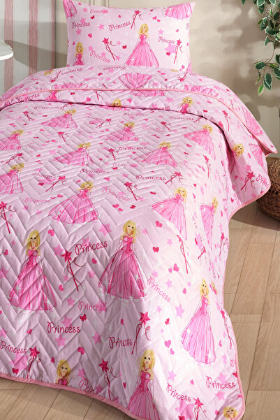 Formeya Prenses Desenli Çocuk-Genç Odası Tek Kişilik Pike-Yatak Örtüsü Takımı 160 x 230 cm (ÇARŞAFSIZ)