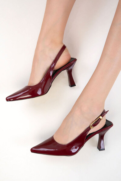 SOHO Claret Red Patent Leather Women's Classic Heeled Shoes 20596