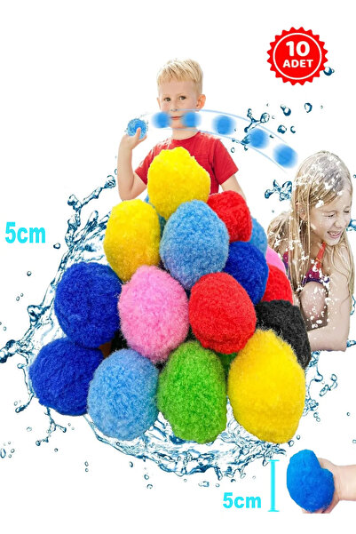 Hyd 10 Adet Mini Boy Yeniden Kullanılabilir Su Topu Deniz Ve Havuz Oyuncağı S...
