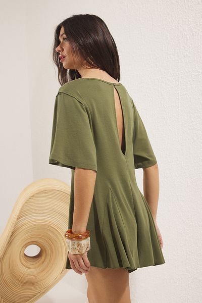 Trendyol Collection Beach Clothing Khaki Knitted Oversize Flounces Jumpsuit Tbess25Tu00001