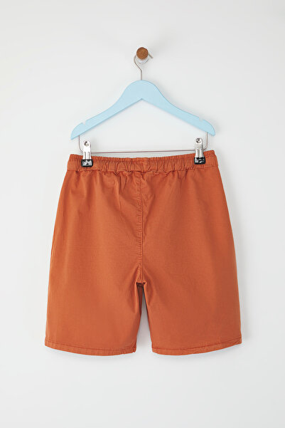 TRENDYOLKIDS Tile Male Child 100% Cotton Pocket Detail Elastic Woven Shorts & Bermuda Tkdss25Sr00027
