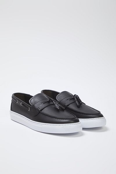 TRENDYOL SHOES Detailné pánske mokasínové topánky z pravej kože TAKSS25LA00020
