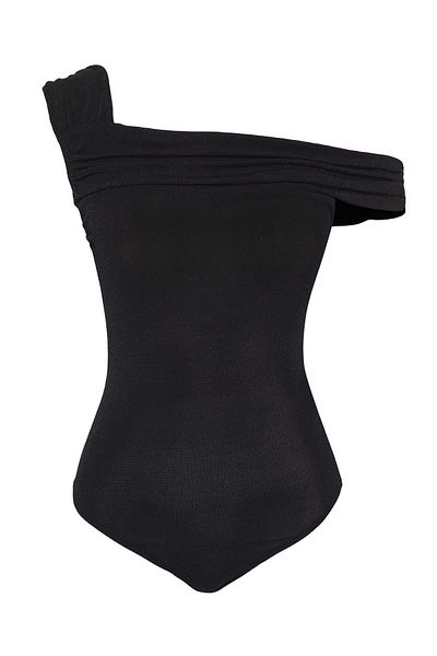 Trendyol Collection Asymmetrical Collar Black Glitter Knitted Body - Tprss25Bd00007