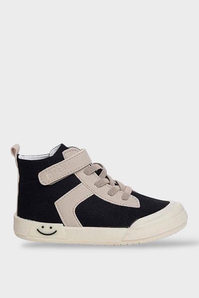 Liger Unisex Orthopedic Linen Kids Sneakers - Lighted High Top, BLACK