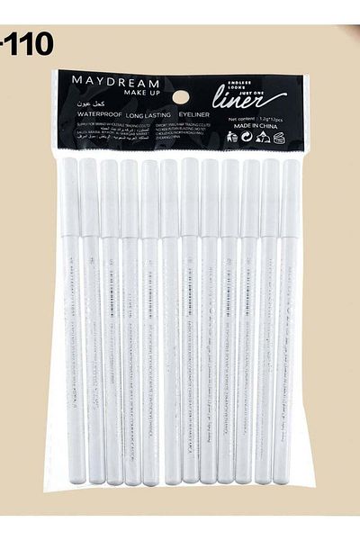 MY DREAM 12 Pcs Eyeliner Pencil Soft and Waterproof White