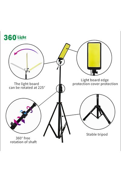 Generic 360 Camping light set with tripod (White light)