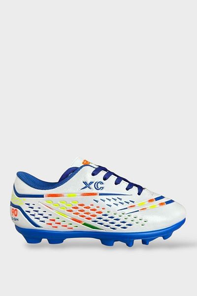 Liger White and Blue Children's Football Boots - Football Shoes