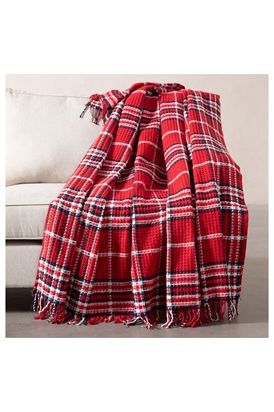 Mudo Home Oxford Checkered Blanket Double Red 200X220