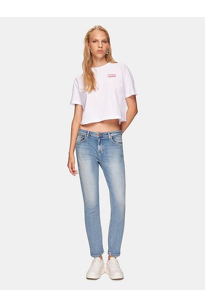 Ltb Tricou Crop alb