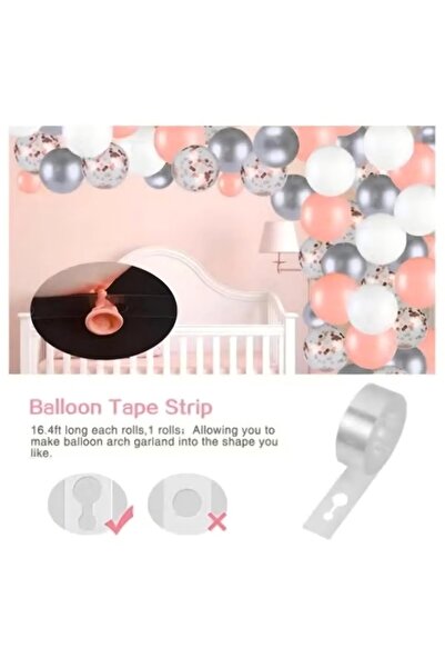 Generic 95pcs Multicolor Balloon Garland Arch Kit Pink and White Latex Party Balloons Set For Baby Birthday