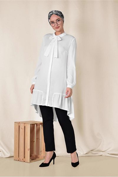 Alvina Lace-Up Pleated Tunic Skirt - 4066