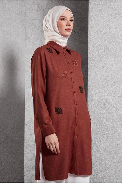 Alvina 45149 Model Leaf Patterned Tunic