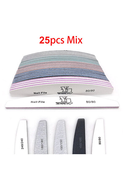 Choice 25 قطعة من مبرد الأظافر، مزيج من 5 ألوان، ورق صنفرة احترافي، حبيبات 80...