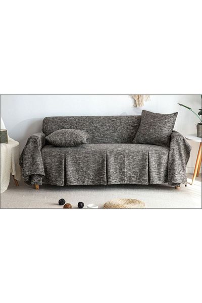 Generic Simple Furniture Protector Sofa Slipcover Dark Grey 200 x 150cm