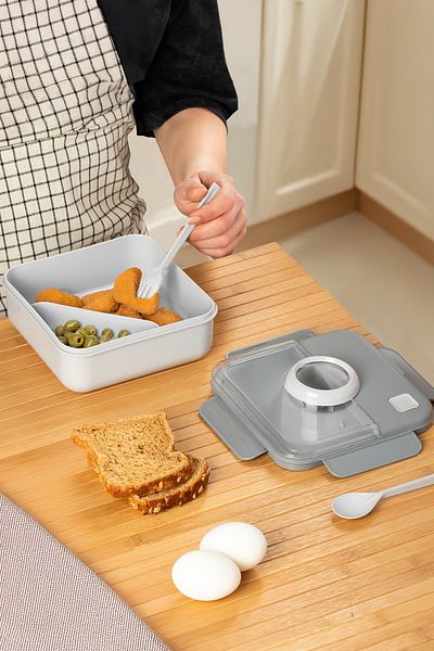 Porsima L-00927 Lunch Box with Spoon and Fork - Portable Lunch Box - Lunch Box 1250 ml