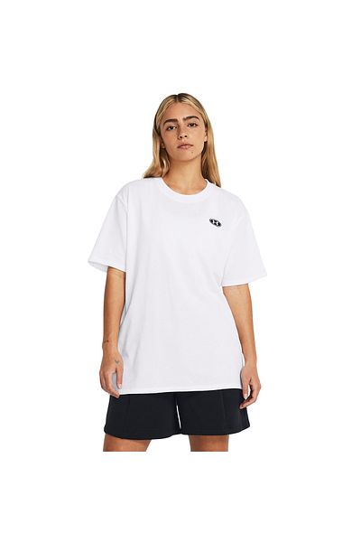 Under Armour Γυναικείο μπλουζάκι με στρογγυλή λαιμόκοψη με βαρύ κεντημένο μπάλωμα Boyf