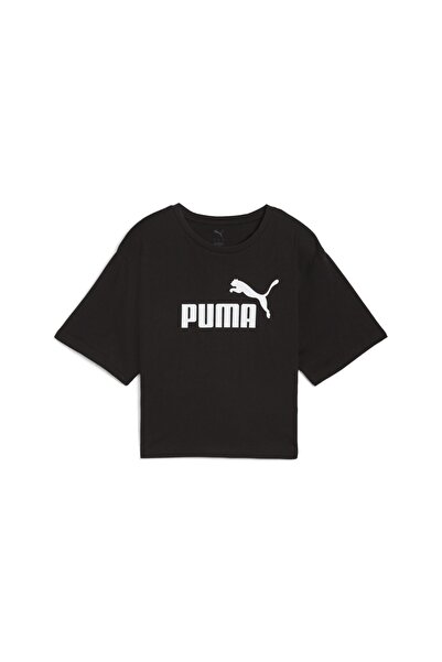 Puma Ess Cropped No 1 Logo Women's Black T-Shirt
