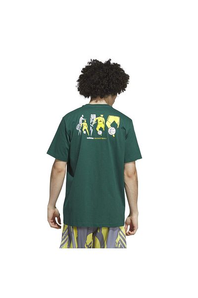 adidas Sum Hbr T Ανδρικό μπλουζάκι με πράσινη στρογγυλή λαιμόκοψη