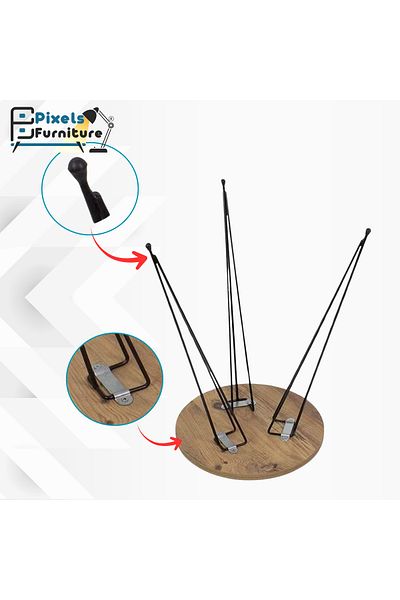 PixelsFurniture Pixel Furniture 3 Piece Turkish Table Set with Metal Bases in Round Design