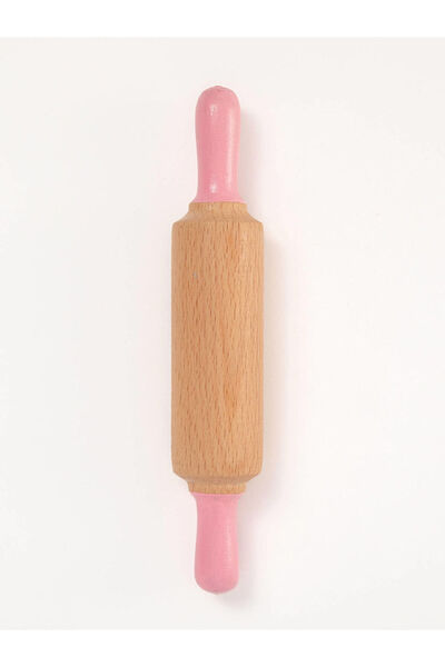 ChildGen Doğal Ahşap Merdane - Pastel Pembe