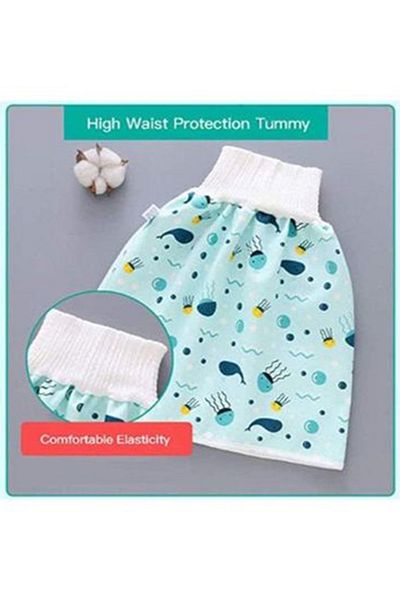 Generic Toddler Training Waterproof Diaper Skirt For Baby Girls, 2-Piece - Multicolour