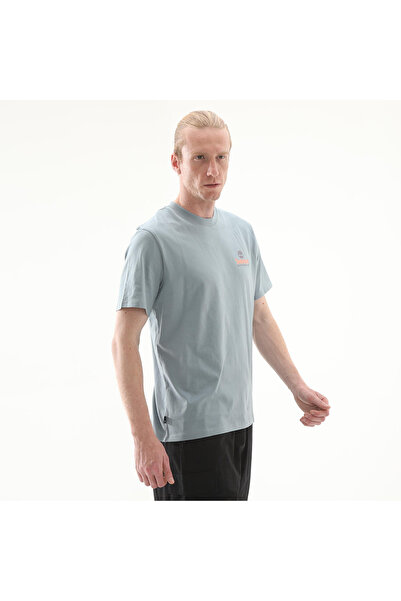 Timberland Illustrated Tree Logo Back Graphic Men's Gray Round Neck T-Shirt
