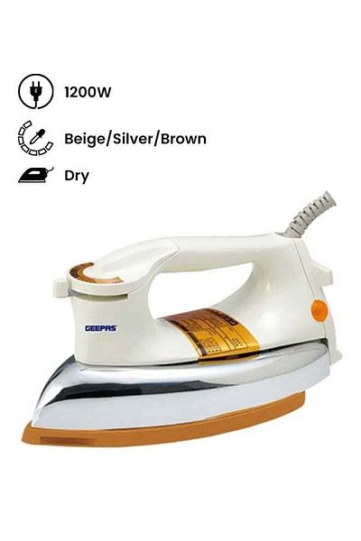 Geepas Automatic Dry Iron 1200.0 W Gdi7752 Beige/silver/brown