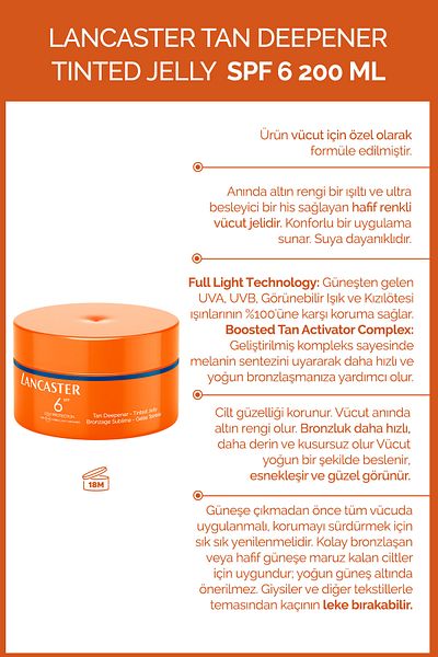 Lancaster Tan Deepener Tinted Jelly Spf6 200 ml
